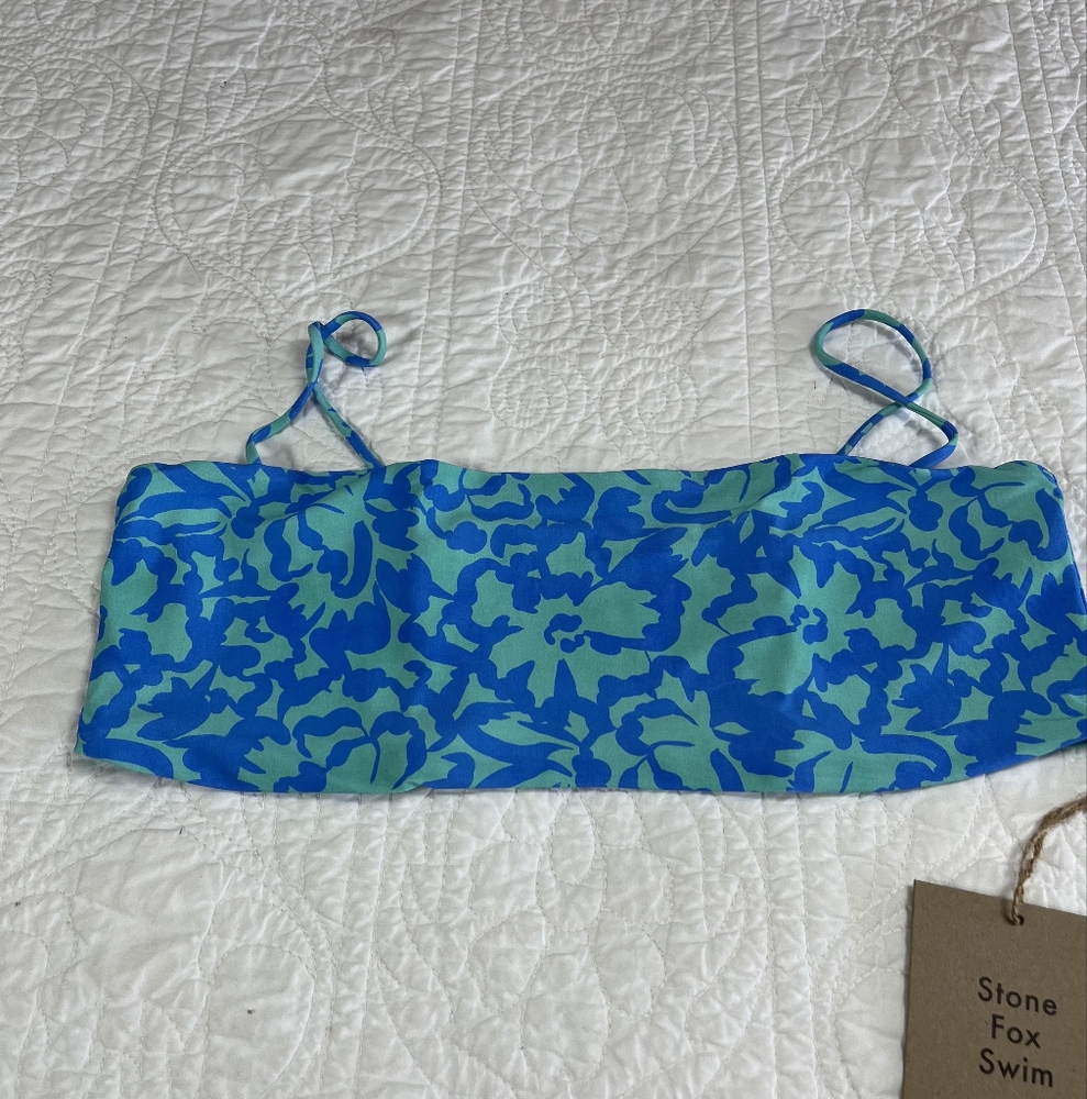 NWT Stone Fox Swim Ocean Bloom Bliss Bikini Top